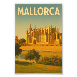 Mallorca Vintage Retro Cathedral Photo Print