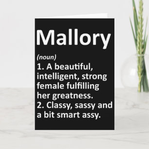 Mallory Definition Personalised Name Funny Christm Card