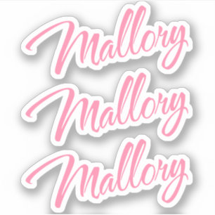 Mallory name pretty pink cursive x3