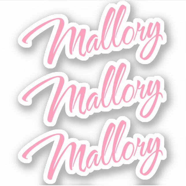 Mallory name pretty pink cursive x3 (Front)