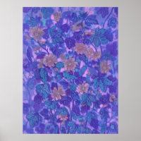 Mallow Bloom, Malva Flowers Floral Painting Purple