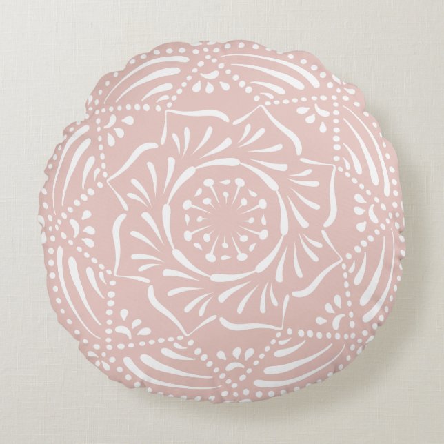 Mallow Mandala Round Cushion (Front)