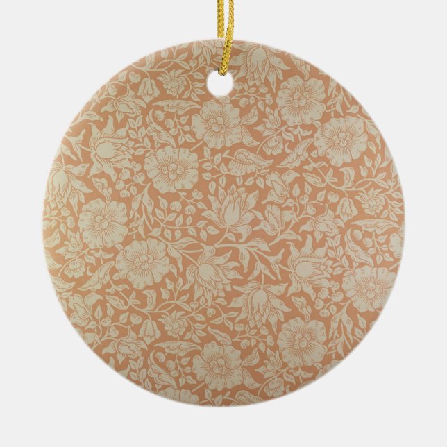 'Mallow' wallpaper design Ceramic Tree Decoration (Front)