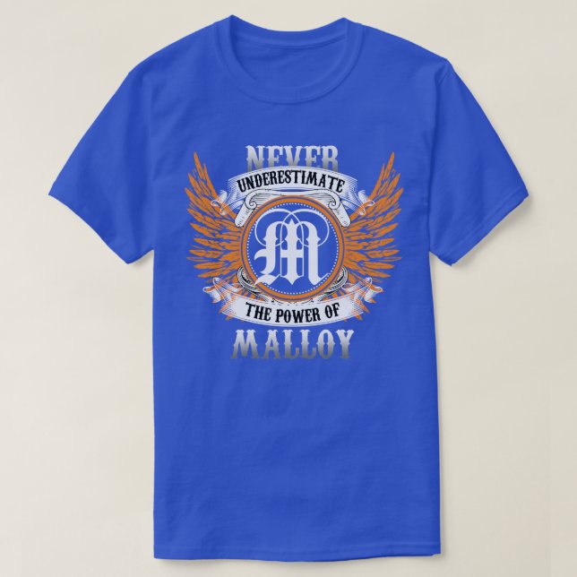 Malloy Name Shirt Never Underestimate The Power Of (Design Front)