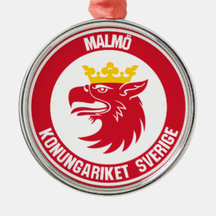 Malmö Round Emblem Metal Tree Decoration