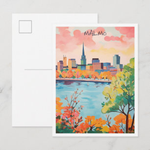 Malmo Sweden Art Travel Postcard