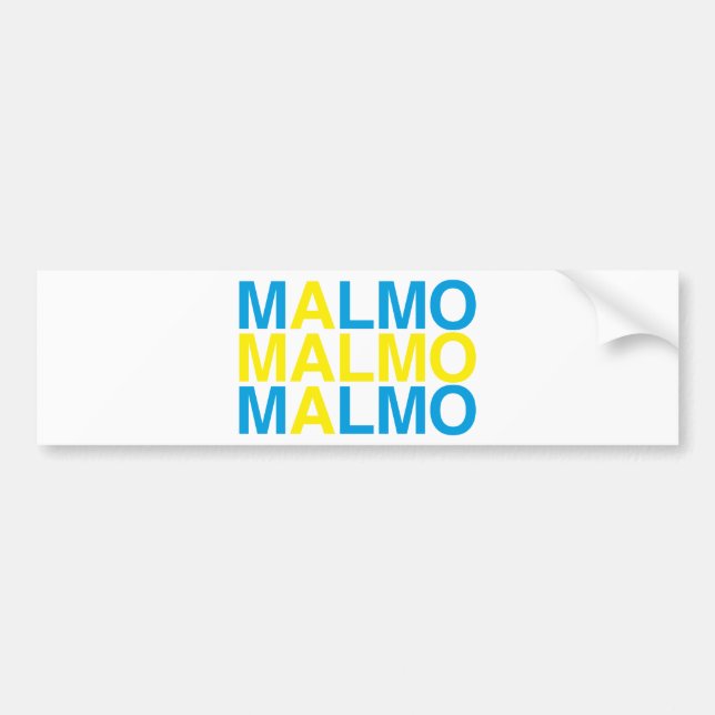 MALMO Swedish Flag Bumper Sticker (Front)