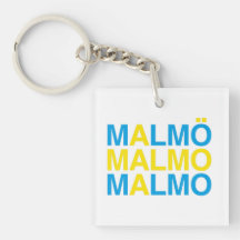 MALMO Swedish Flag Key Ring