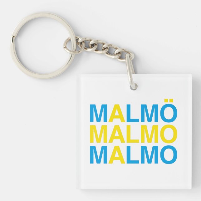 MALMO Swedish Flag Key Ring (Front)