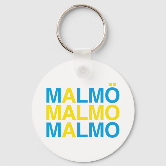 MALMO Swedish Flag Key Ring (Front)