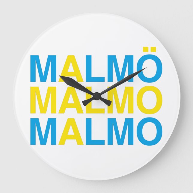 MALMO Swedish Flag Large Clock (Front)