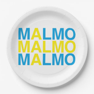 MALMO Swedish Flag Paper Plate