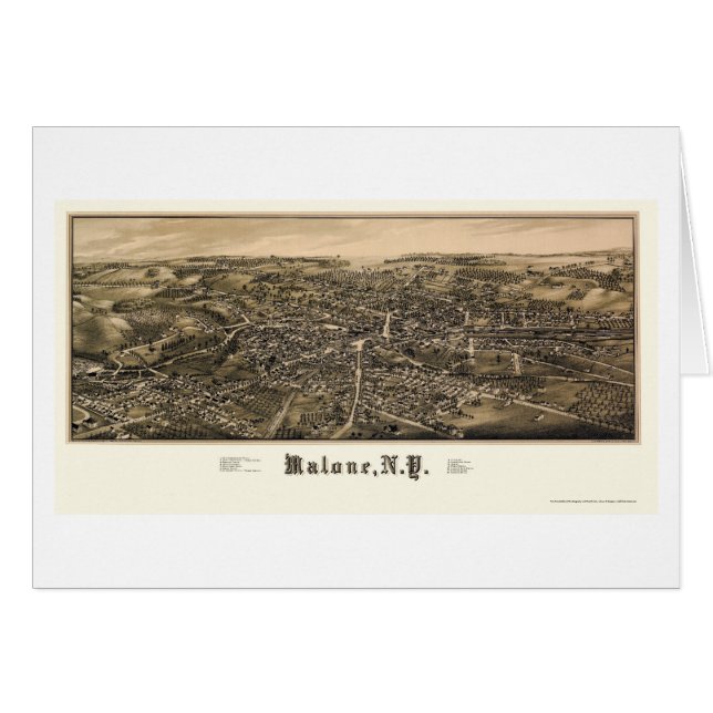 Malone, NY Panoramic Map - 1886 (Front Horizontal)