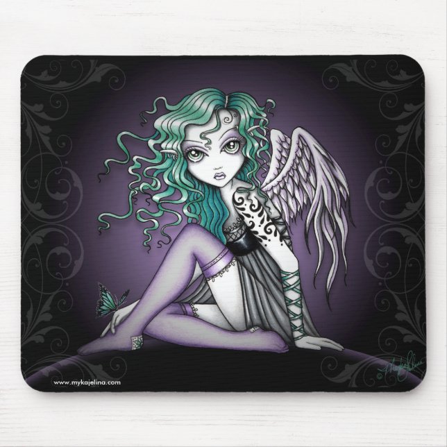 Malory Cute Little Tattoo Angel Mouse Mat (Front)