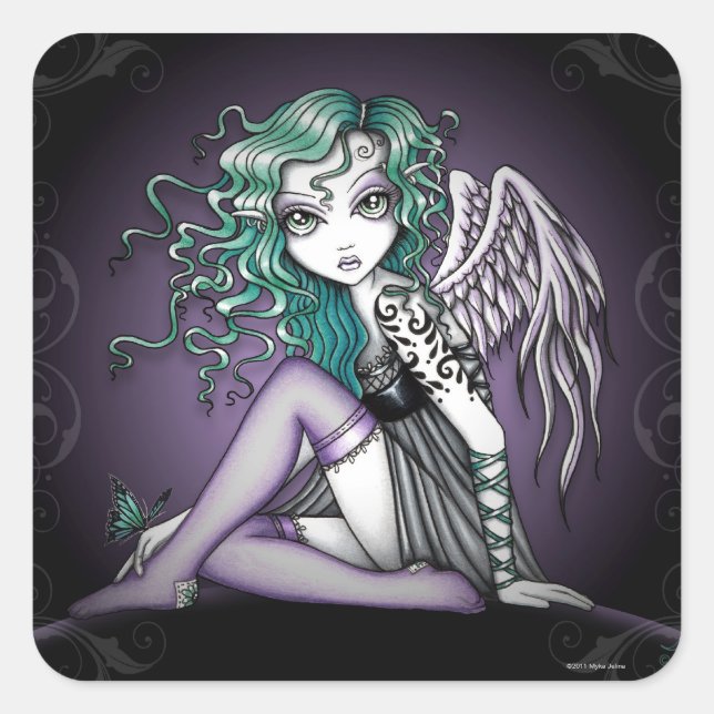 "Malory" Violet Tattoo Angel Stickers (Front)