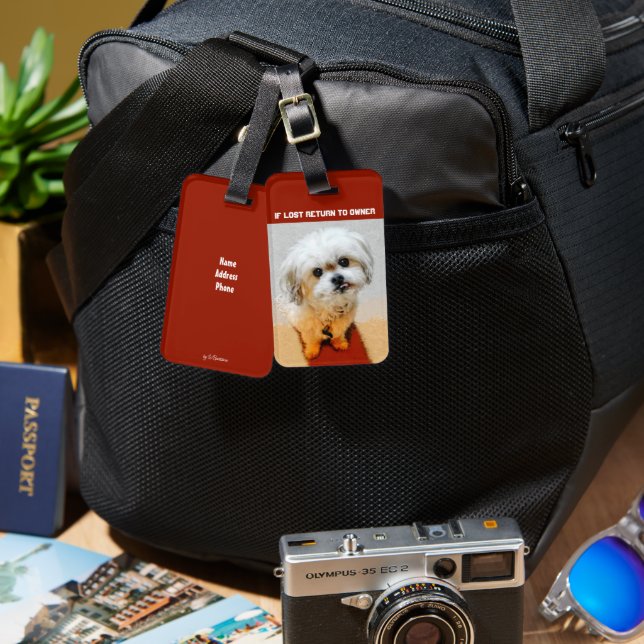 Malshi Dog Double Sided Luggage Tag (Front & Back)