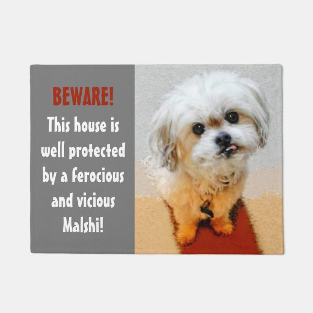 Malshi Funny Guard Dog Doormat 18 x 24 (Front)