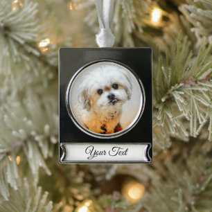 Malshi Silver Tone Christmas Banner Ornament