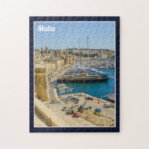 Malta Birgu Waterfront Vittoriosa Three Cities Jigsaw Puzzle