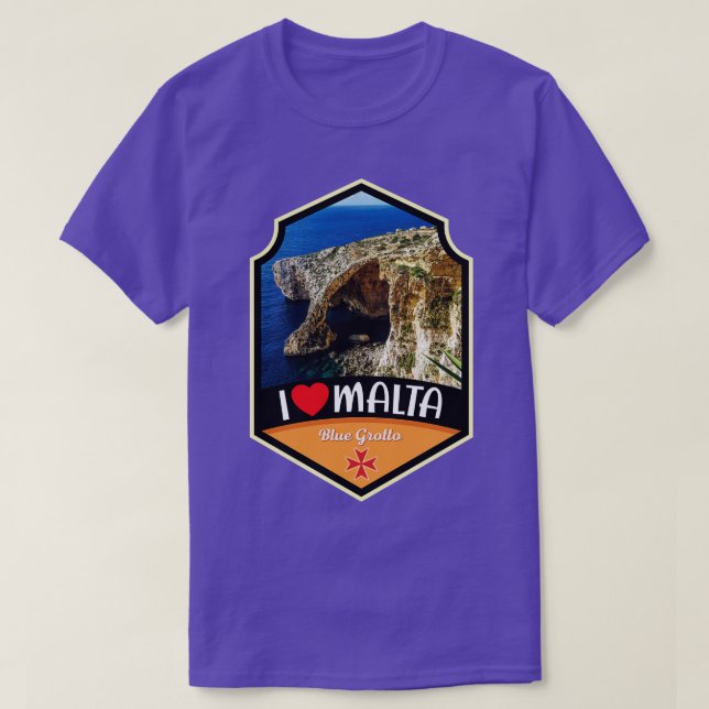 Malta Blue Grotto Caves In Summer T-Shirt (Design Front)