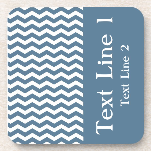 Malta Blue Wave Chevron customizable Coaster (Front)