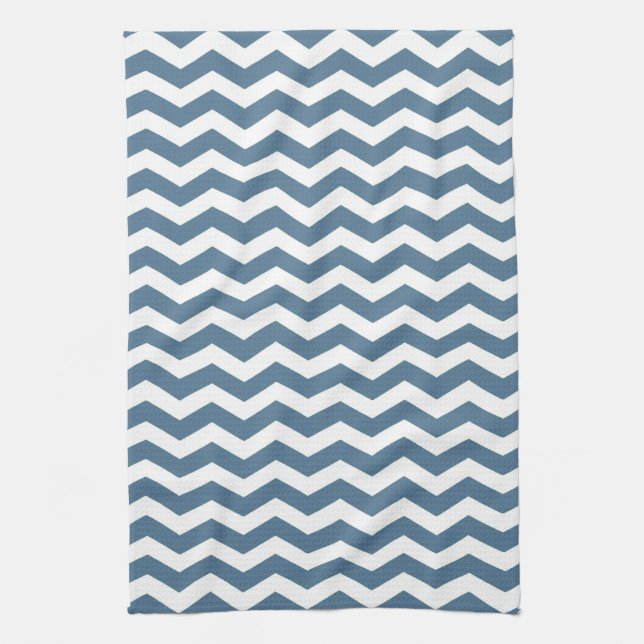 Malta Blue Wave Chevron Tea Towel (Vertical)
