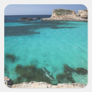 Malta, Comino Island, The Blue Lagoon Square Sticker