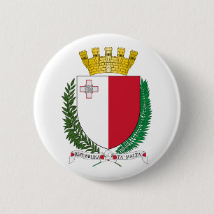 Malta country coat arms symbol emblem flag 6 cm round badge