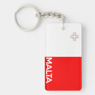 malta country flag symbol name text key ring