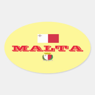 Malta Euro-Sticker Oval Sticker