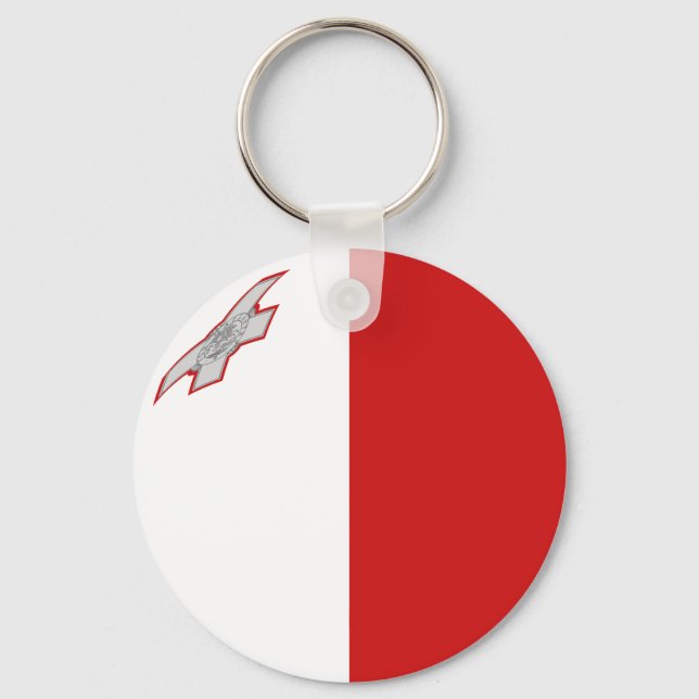 Malta Fisheye Flag Keychain (Front)