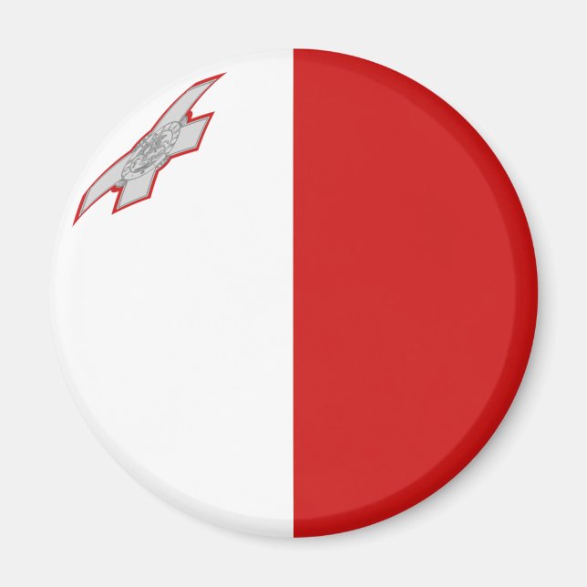 Malta Fisheye Flag Magnet (Front)