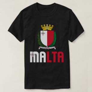 Malta Flag and Coat Of Arms Patriotic T-Shirt