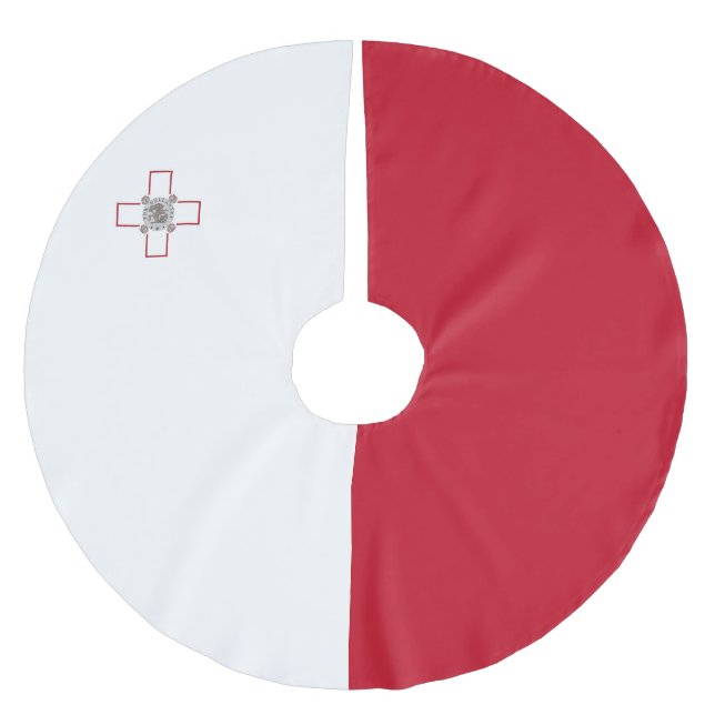 Malta flag brushed polyester tree skirt (Front)