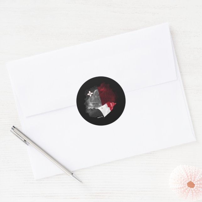 Malta flag classic round sticker (Envelope)