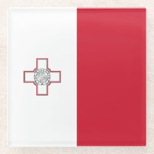 Malta Flag Glass Coaster