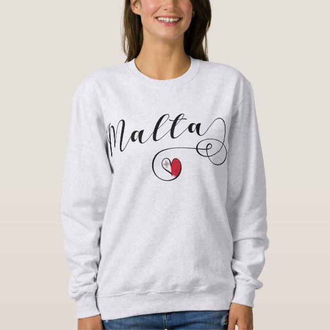 Malta Flag Heart Sweatshirt (Front)