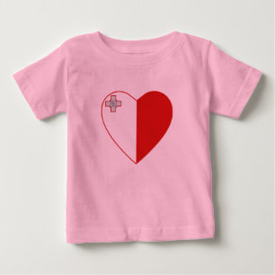 Malta Flag Heart T-Shirt