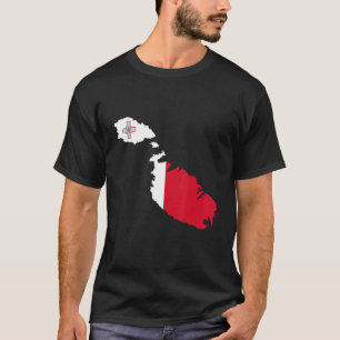 Malta flag in Malta outline Malta T-Shirt