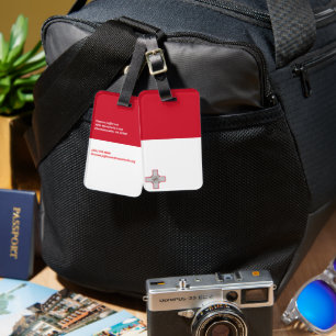 Malta flag luggage tag