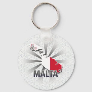Malta Flag Map 2.0 Key Ring
