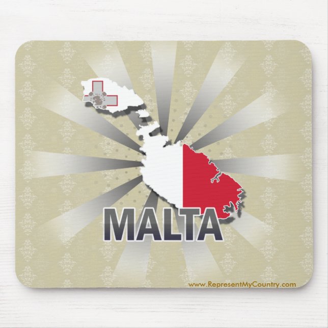 Malta Flag Map 2.0 Mouse Mat (Front)