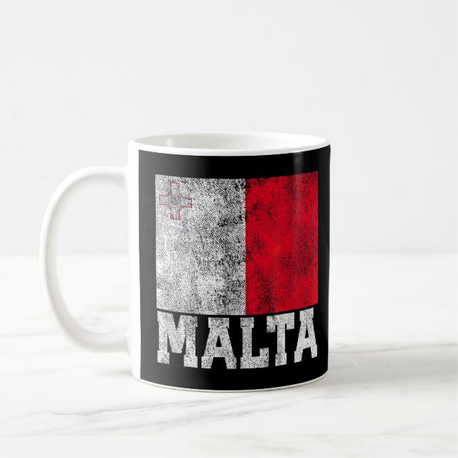 Malta Flag National Pride Roots Country Family Nat Coffee Mug (Left)