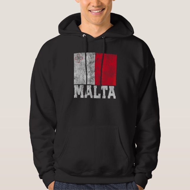 Malta Flag National Pride Roots Country Family Nat Hoodie (Front)