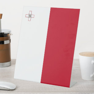 Malta flag pedestal sign