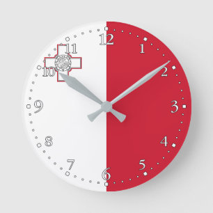 Malta Flag Round Clock
