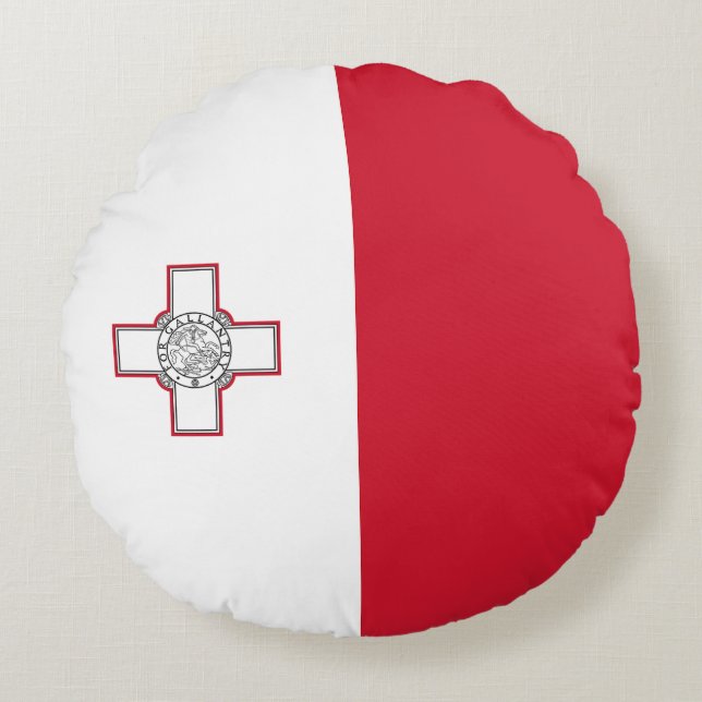 Malta Flag Round Cushion (Front)