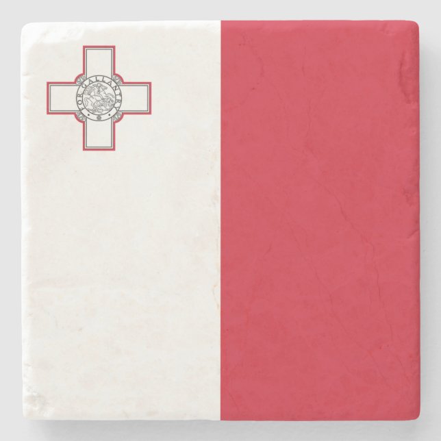 Malta Flag Stone Coaster (Front)