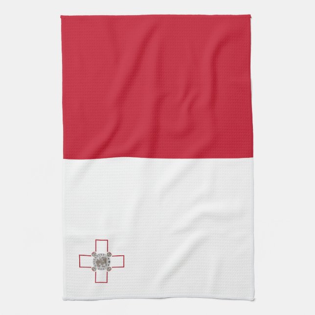Malta flag tea towel (Vertical)