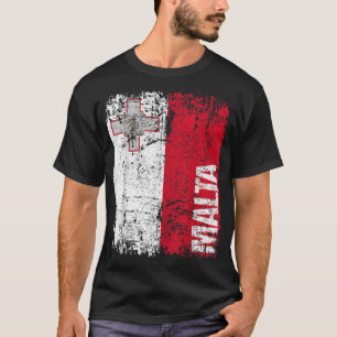 MALTA Flag Vintage Distressed MALTA  T-Shirt